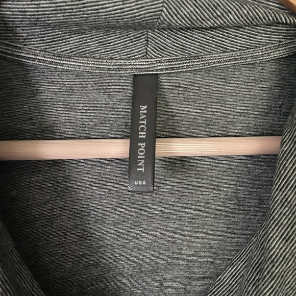 Match Point Micro Striped Soft Drape Cowl Long Sleeve Shirt - Picture 5 of 7